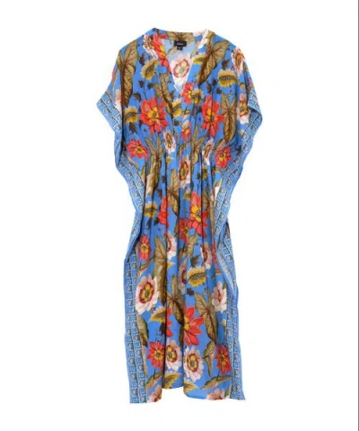 Echo Tile Floral Maxi Caftan Swim Cover-up