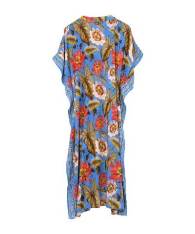 Echo Tile Floral Maxi Caftan Swim Cover-up