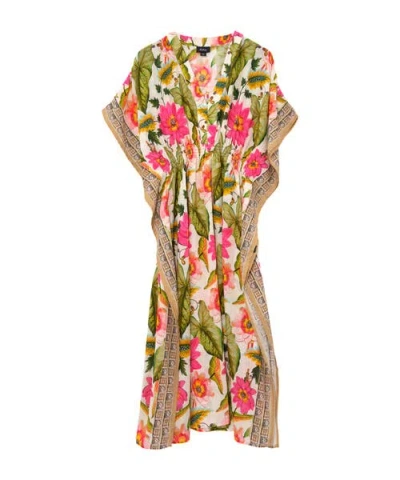 Echo Tile Floral Maxi Caftan Swim Cover-up