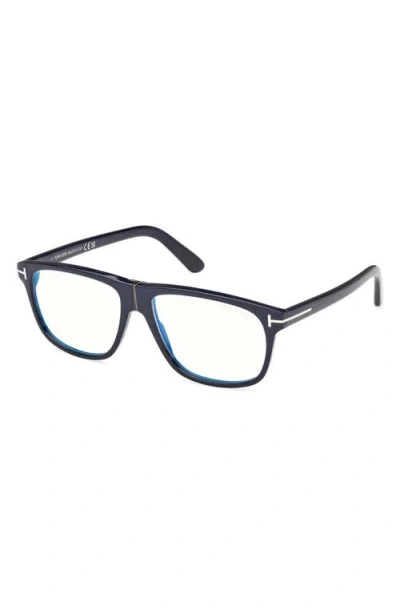 Tom Ford 56mm Pilot Blue Light Blocking Glasses