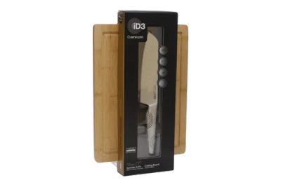 Cuisine::pro Id3 7" Santoku Knife Board Set, 2 Piece In Metallic