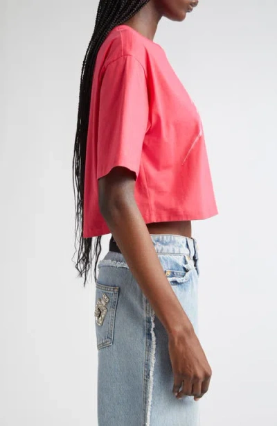 Balmain Baseball Logo Crop Graphic T-shirt