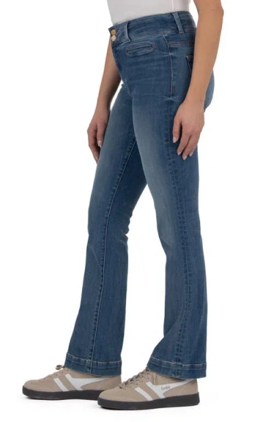 Kut From The Kloth Stella High Waist Raw Hem Flare Jeans In Blue