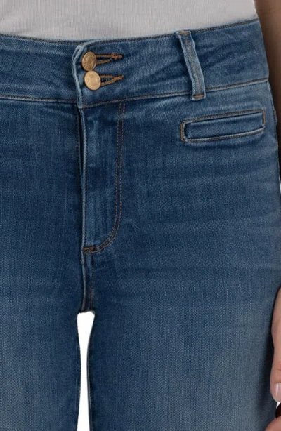 Kut From The Kloth Stella High Waist Raw Hem Flare Jeans In Blue