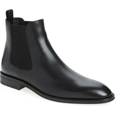 Hugo Boss Boss Derrek Plain Toe Chelsea Boot In Black