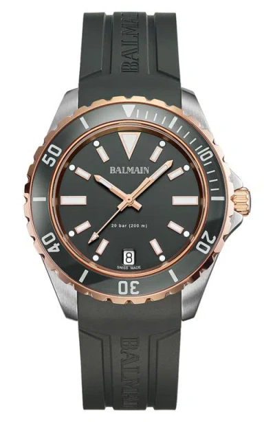 Balmain Ophrys Rubber Strap Watch, 42.5mm