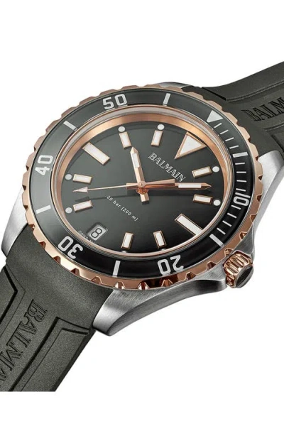 Balmain Ophrys Rubber Strap Watch, 42.5mm