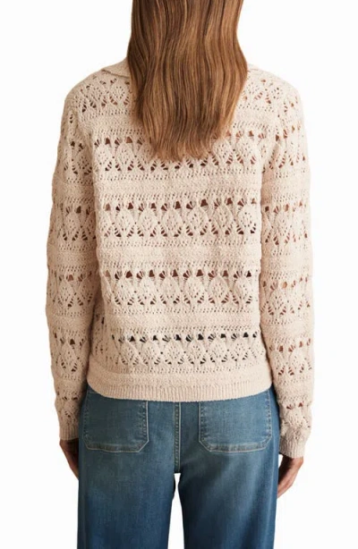 Reiss Cindy Crochet Cardigan In Neutral