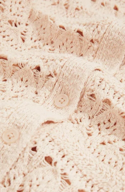 Reiss Cindy Crochet Cardigan In Neutral