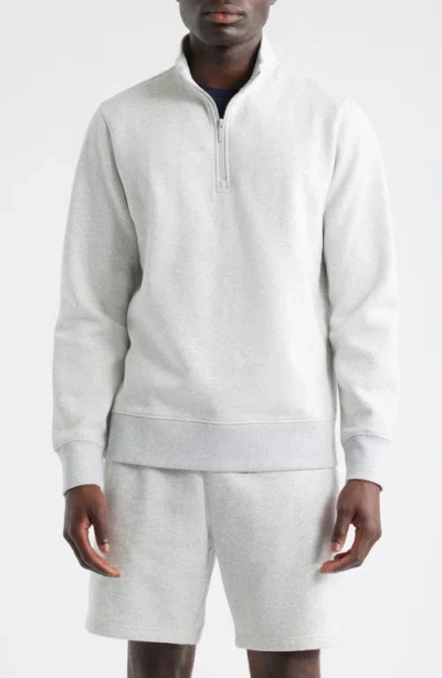 Zella Vital Fleece Quarter Zip Pullover In White