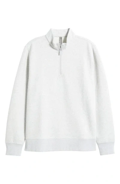 Zella Vital Fleece Quarter Zip Pullover In White