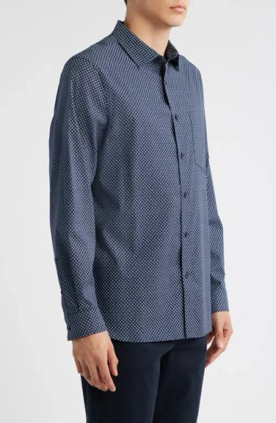 Nordstrom Foulard Print Long Sleeve Stretch Cotton Blend Button-up Shirt In Multi