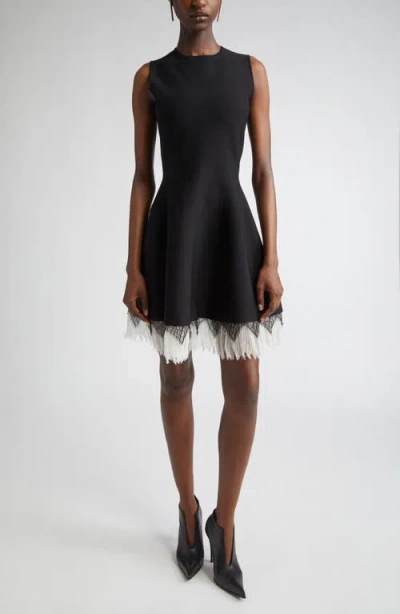 Alexander Mcqueen Mcqueen Volume Cobweb Lace Fit & Flare Minidress