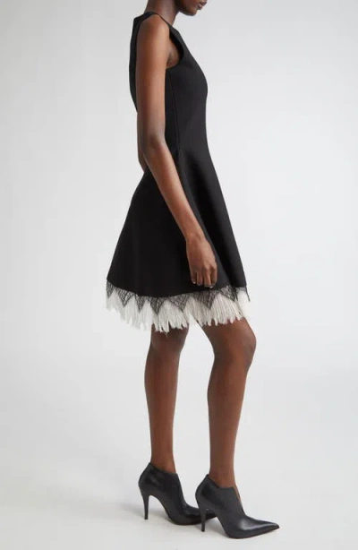 Alexander Mcqueen Mcqueen Volume Cobweb Lace Fit & Flare Minidress
