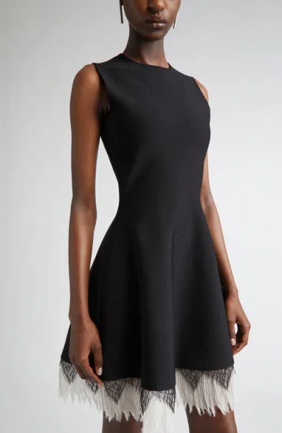 Alexander Mcqueen Mcqueen Volume Cobweb Lace Fit & Flare Minidress