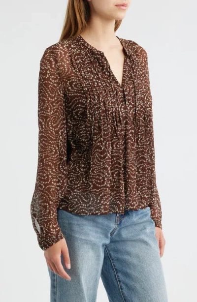 Rag & Bone Amaris Pintuck Top In Brown