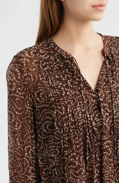 Rag & Bone Amaris Pintuck Top In Brown