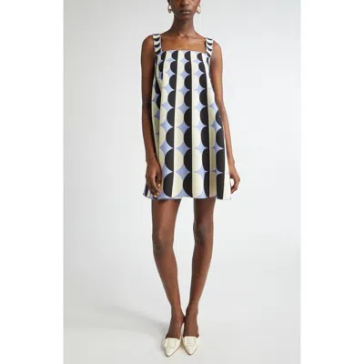 Oscar De La Renta Geometric Circle Trapeze Dress