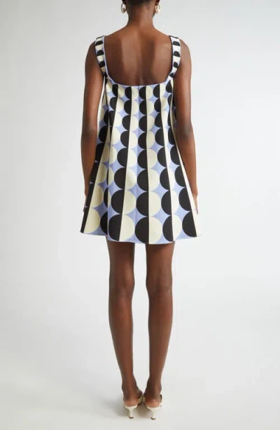 Oscar De La Renta Geometric Circle Trapeze Dress
