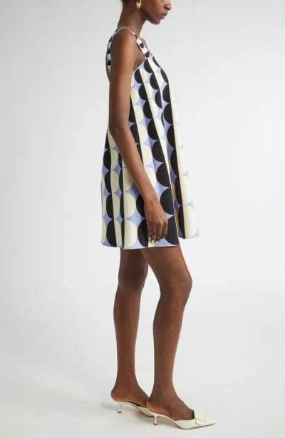 Oscar De La Renta Geometric Circle Trapeze Dress