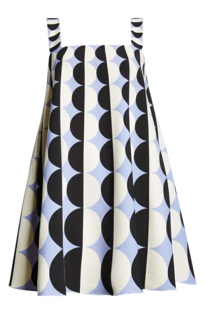 Oscar De La Renta Geometric Circle Trapeze Dress