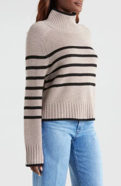 Reformation Brooke Crop Cashmere Turtleneck Sweater In Multi