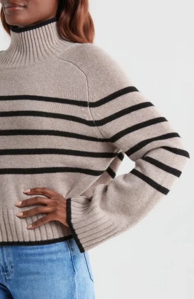 Reformation Brooke Crop Cashmere Turtleneck Sweater In Multi