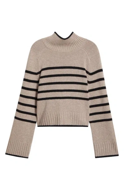 Reformation Brooke Crop Cashmere Turtleneck Sweater In Multi