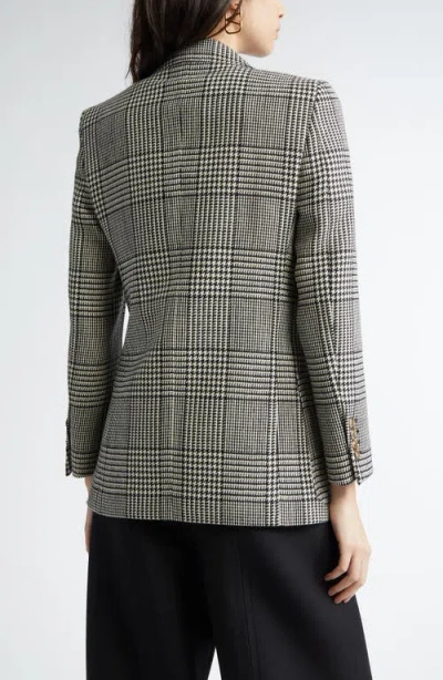 Valentino Garavani Glen Plaid Double Breasted Wool Blazer