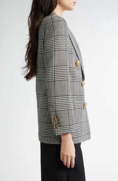 Valentino Garavani Glen Plaid Double Breasted Wool Blazer