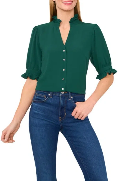 Cece V-neck Button-up Shirt