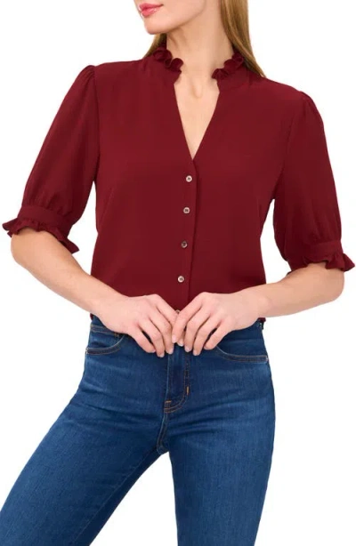 Cece V-neck Button-up Shirt