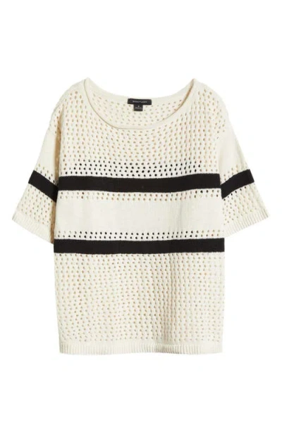 Sanctuary Open Stitch Short Sleeve Cotton Sweater