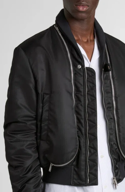 Alexander Mcqueen Mcqueen Technical Crop Bomber Jacket In Black