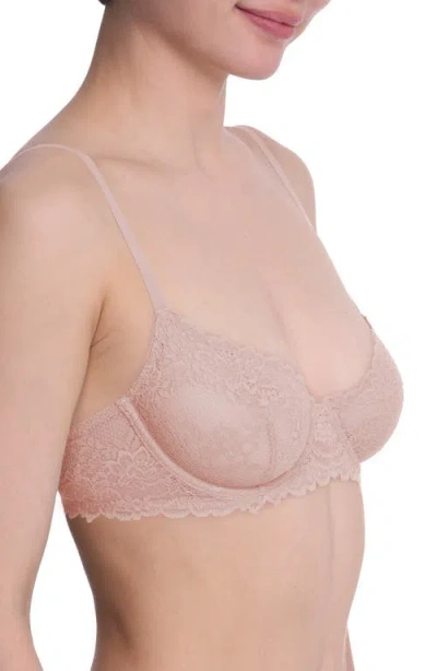 Natori Heavenly Lace Convertible Balconette Bra In Neutral