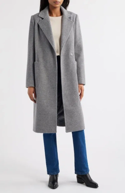 Sam Edelman Longline Wrap Coat In Gray