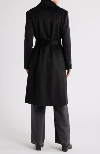 Sam Edelman Wool Blend Wrap Coat In Black