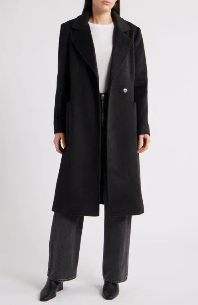 Sam Edelman Wool Blend Wrap Coat In Black