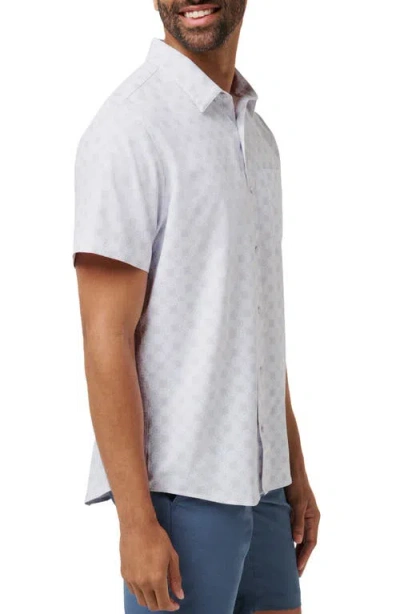 Travismathew Postcard Please Short Sleeve Button-up Shirt In Purple