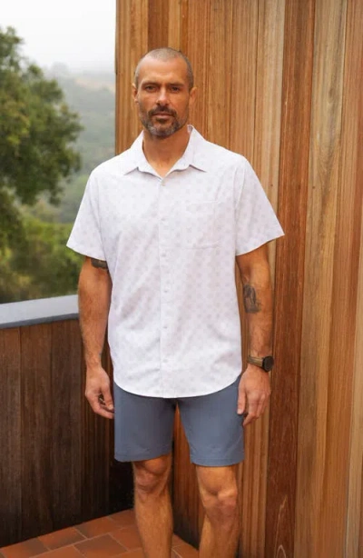 Travismathew Postcard Please Short Sleeve Button-up Shirt In Purple