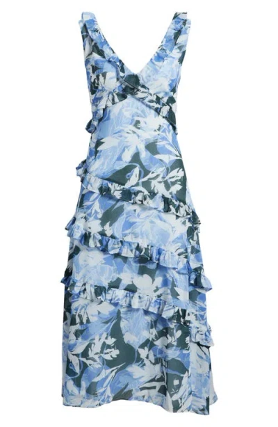 Chelsea28 Tiered Ruffle Chiffon Midi Dress In Multi