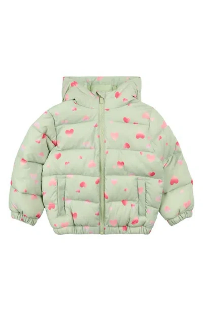 Miles The Label Kids' Quilted Hooded Jacket In Green