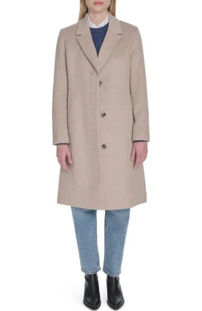 Cole Haan Slick Wool Blend Coat In Neutral
