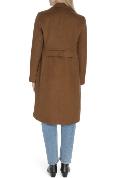 Cole Haan Slick Wool Blend Coat In Brown