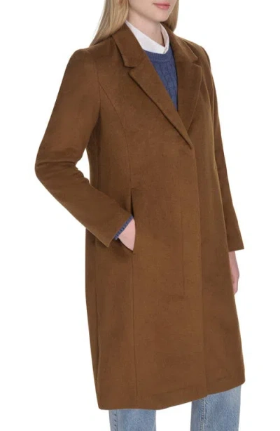 Cole Haan Slick Wool Blend Coat In Brown