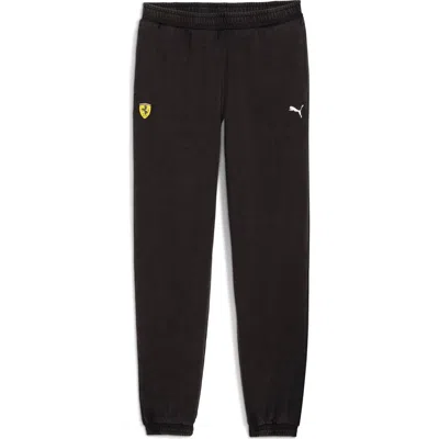 Puma Scuderia Ferrari Sportswear Logo Cotton Sweatpants In Black