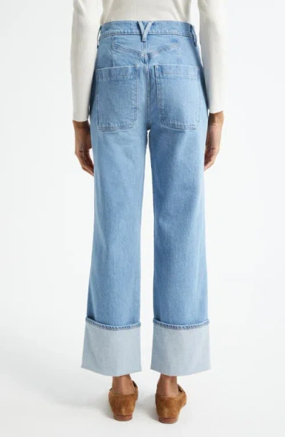 Veronica Beard Dylan Cuffed Cargo Jeans In Blue