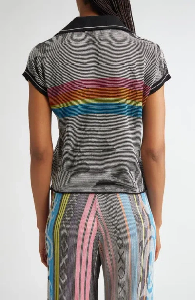 Paolina Russo Illusion Knit Lace-up Polo