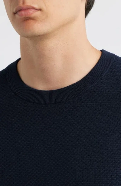 Theory Textured Short Sleeve Sweater In Blue