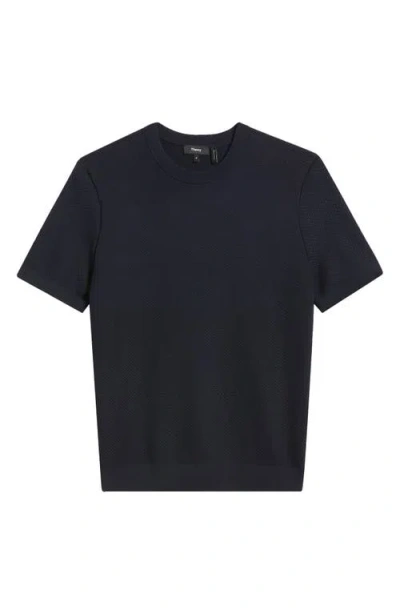 Theory Textured Short Sleeve Sweater In Blue